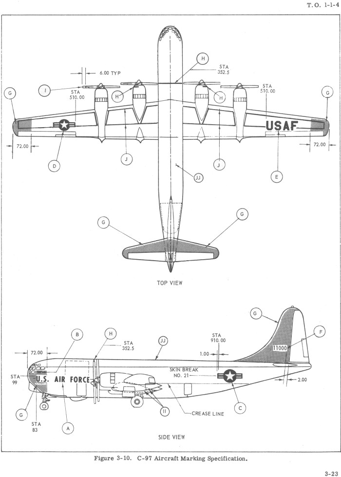 C-97 Stratofreighter USAF TO 1-1-4 Color Profile and Paint Guide