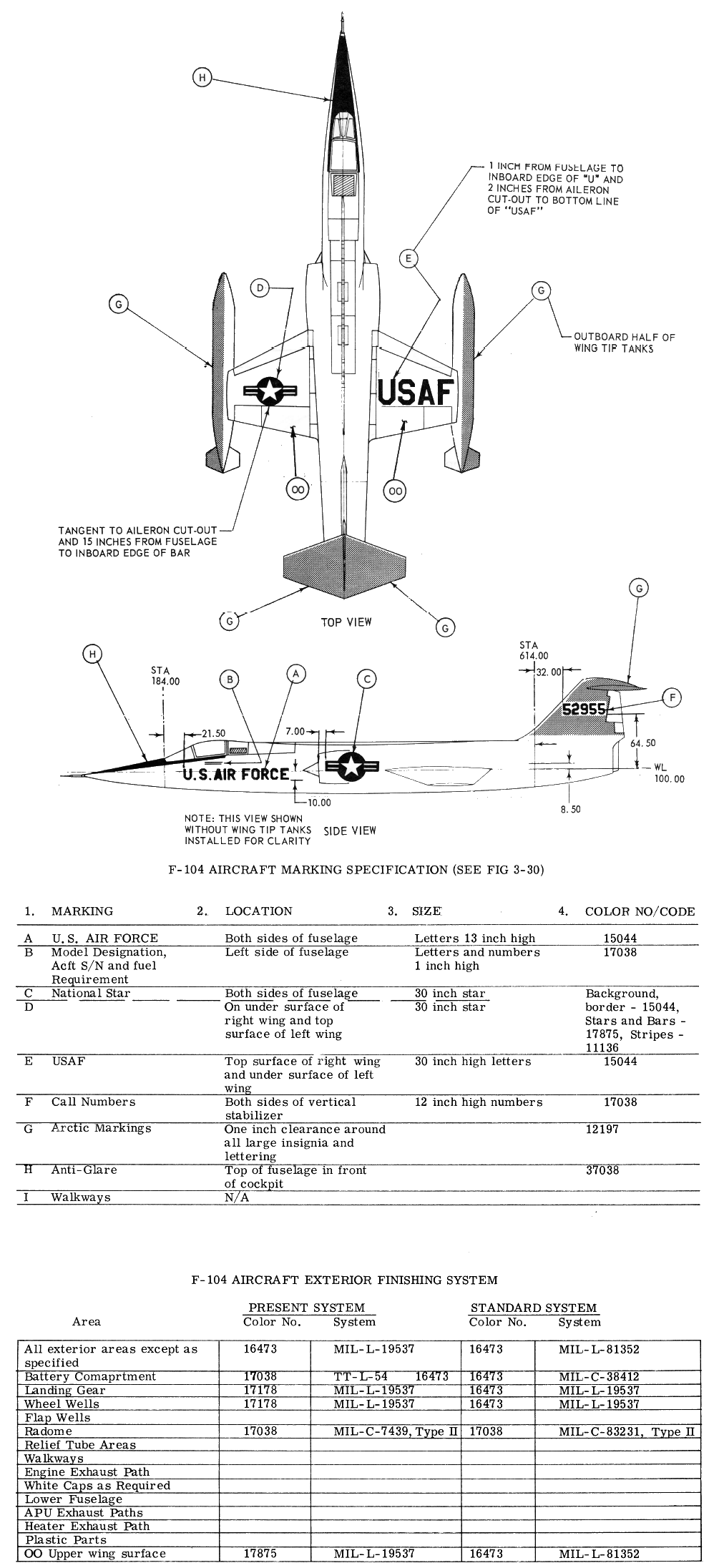 Here is the F-104 USAF TO 1-1-4 Color Profile