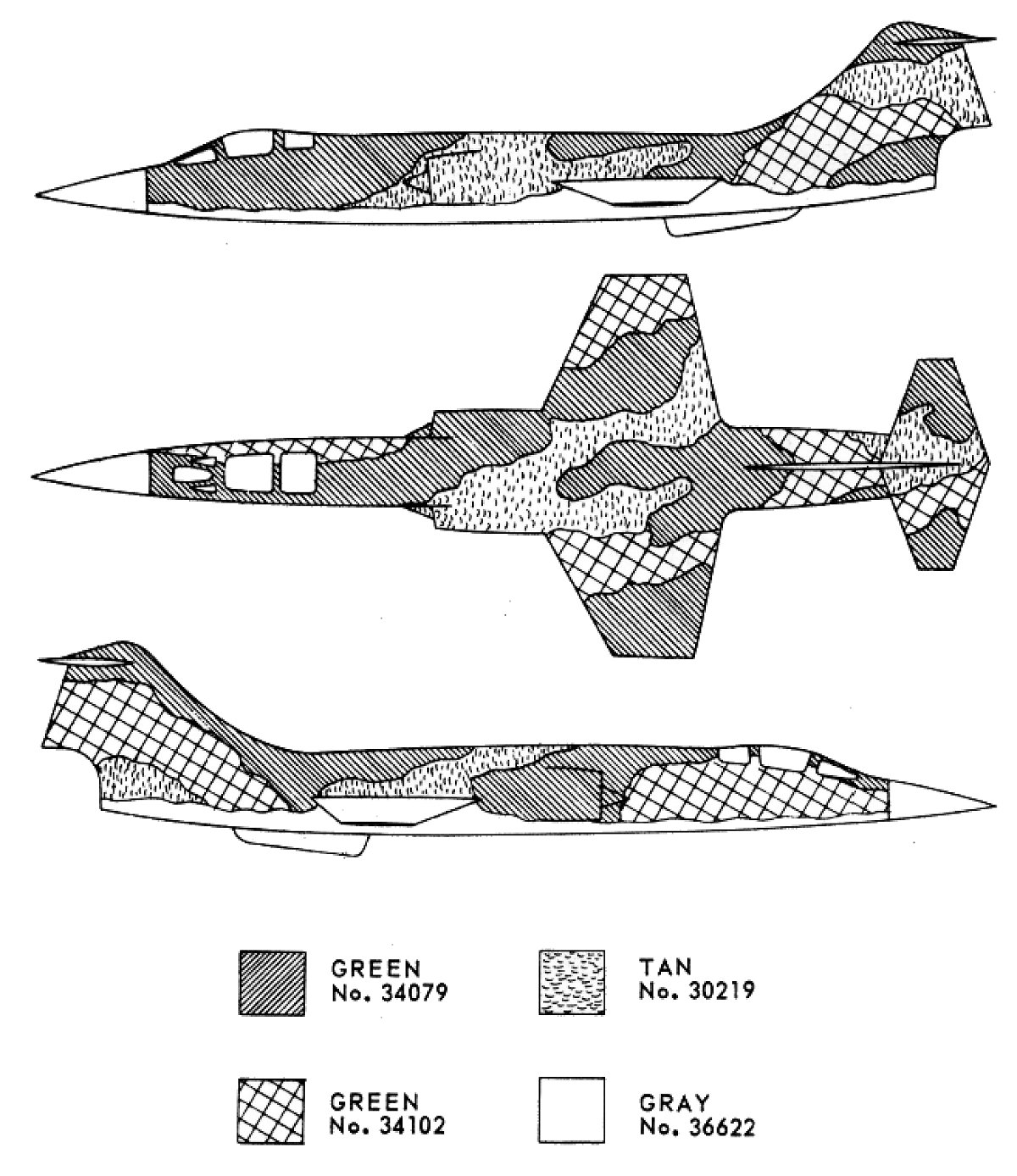 Here is the F-104 Starfighter Southeast Asia Camouflage Color Profile