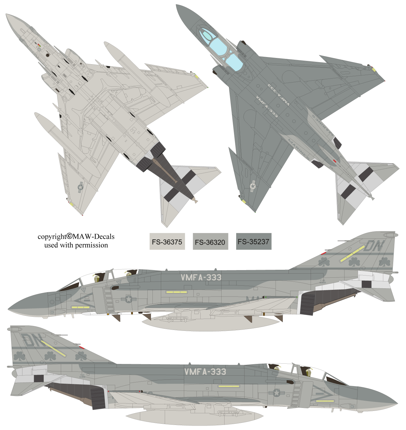 Here is the McDonnell Douglas F-4S Phantom II Late Camouflage Color Profile