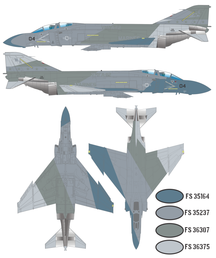 F-4S Phantom II Ferris Camouflage #2 Color Profile and Paint Guide