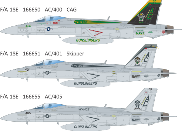 Boeing Fa 18e Super Hornet Vfa 105 Gunslingers Color Profiles