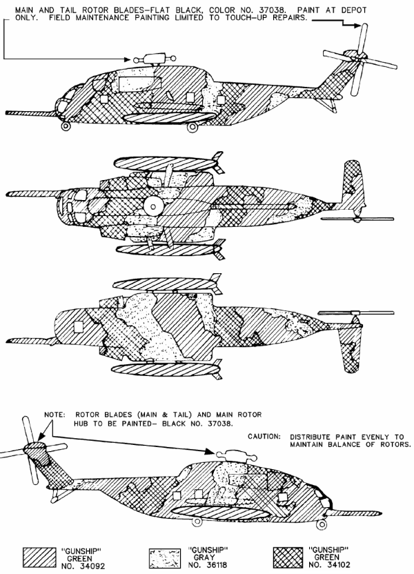 HH-53 Super Jolly Green Giant Europe I Camouflage Color Profile and Paint Guide