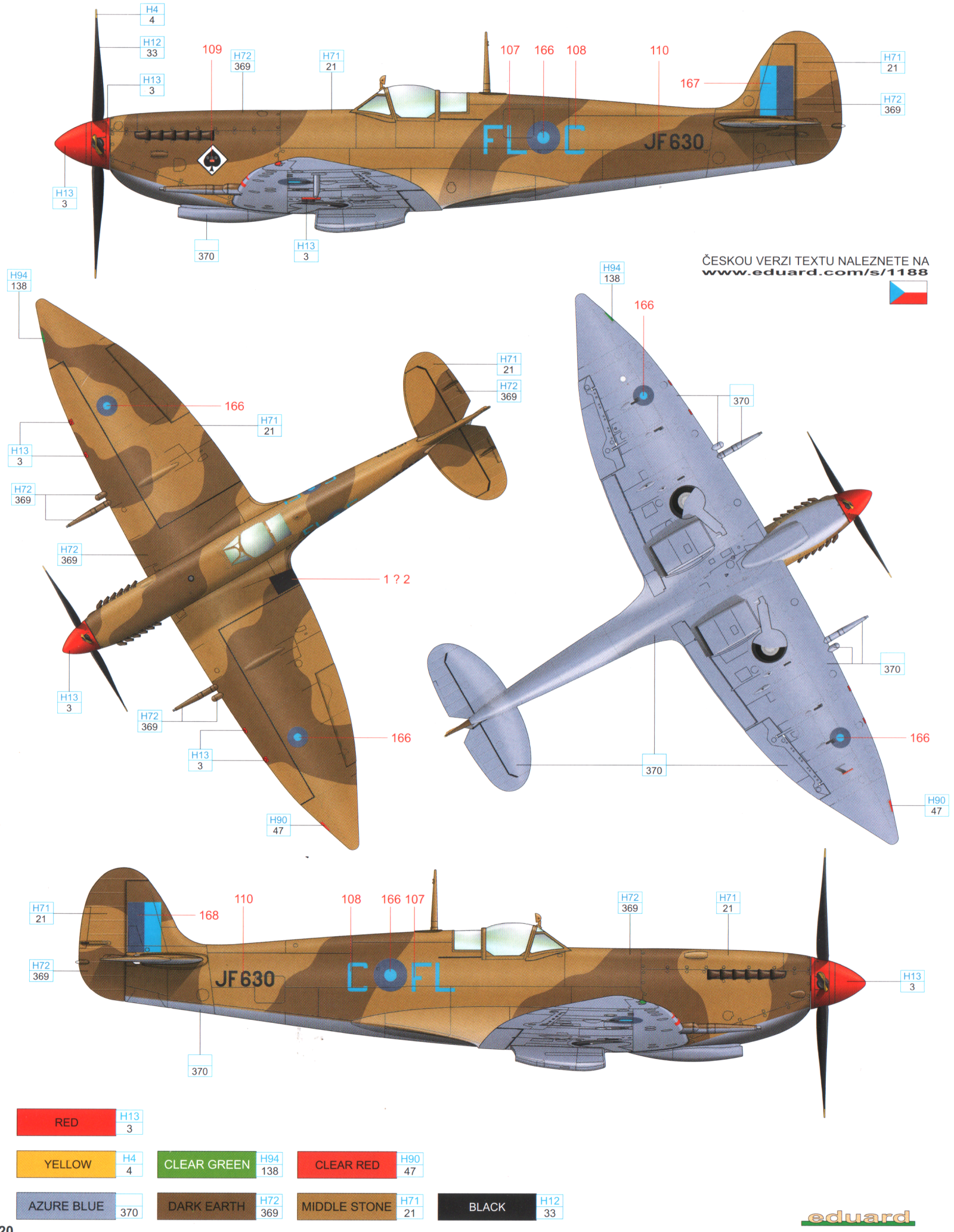 Supermarine Spitfire Mk.VIII RAF Desert Camouflage Color Profile