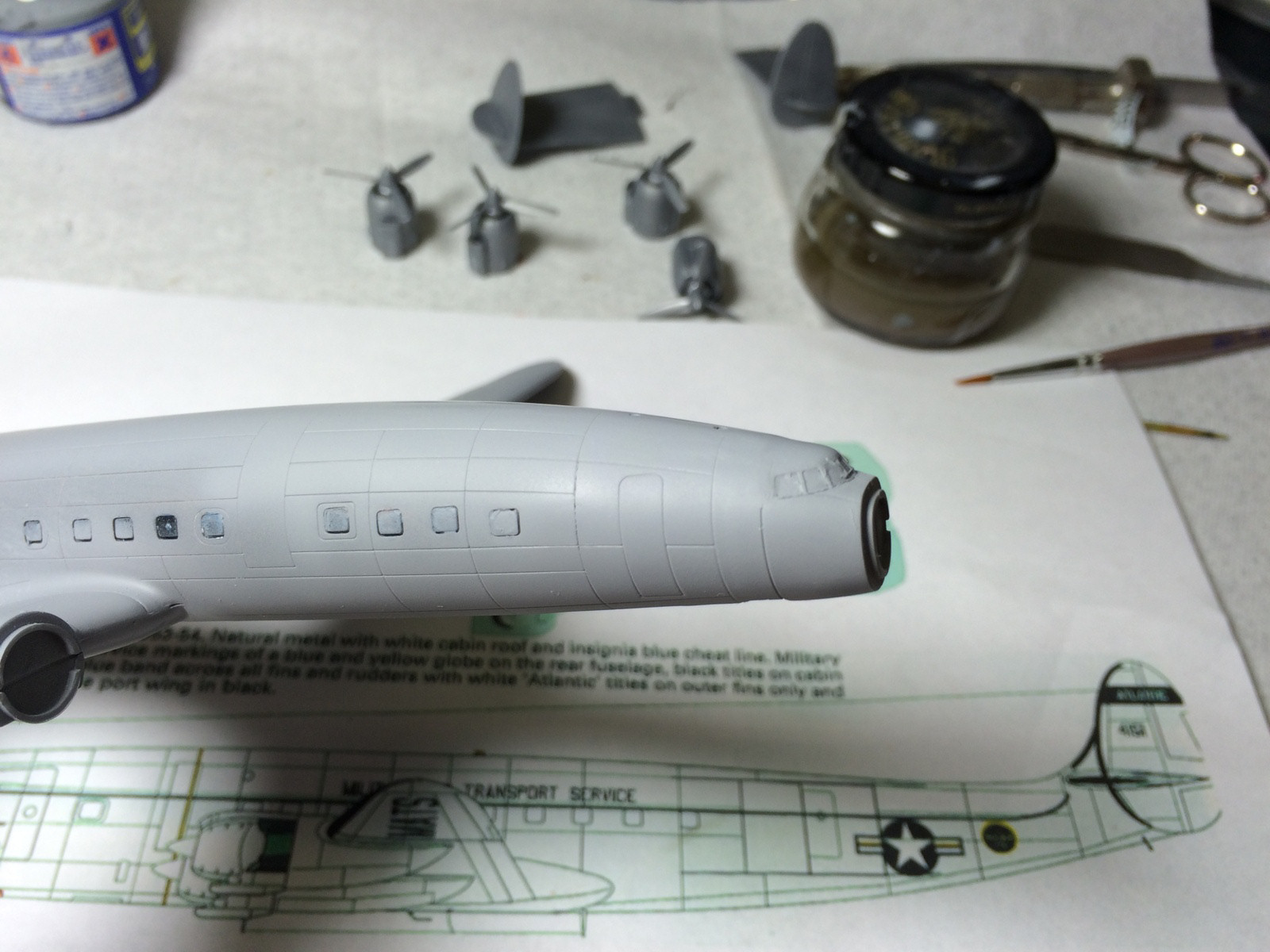 Revell 4269 1/144 C-121C Constellation Build Review Image