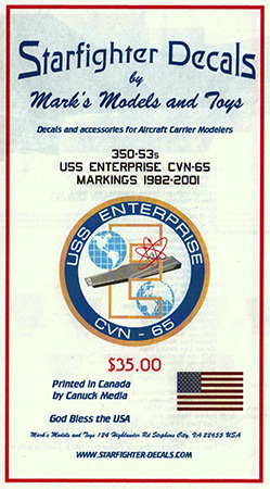 USS Enterprise CVN 65 Markings Decals