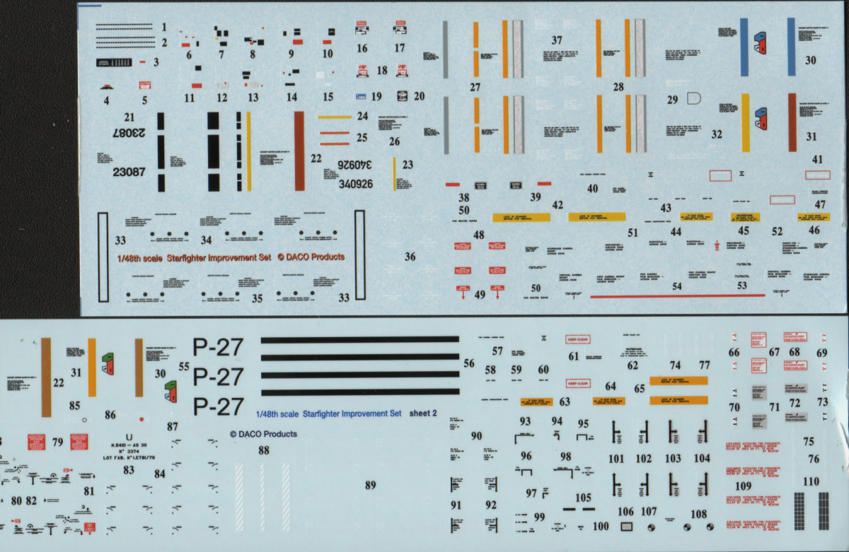 DACO 4802 1/48 F-104 Starfighter Improvement and Completion Set Parts Image 06