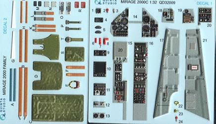 Mirage 2000C Interior 3D Decal Set