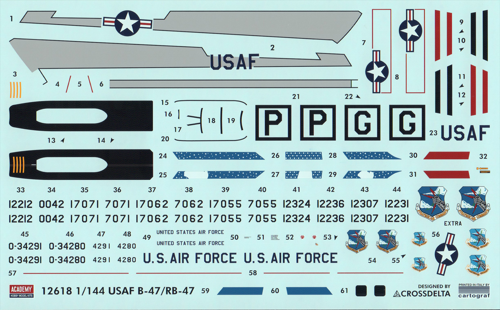 Academy 12618 1/144 B-47 Stratojet Parts Image 03