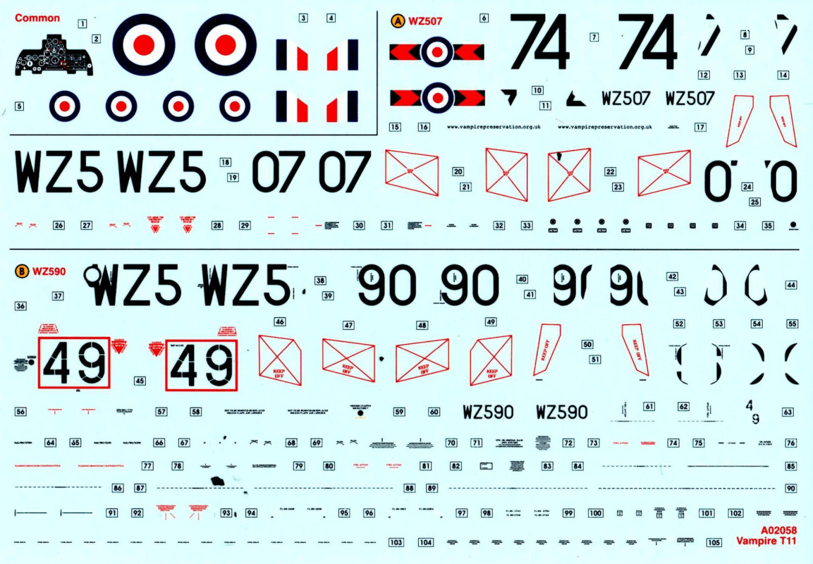 Airfix 2058 1/72 Vampire T.11 Parts Image 05