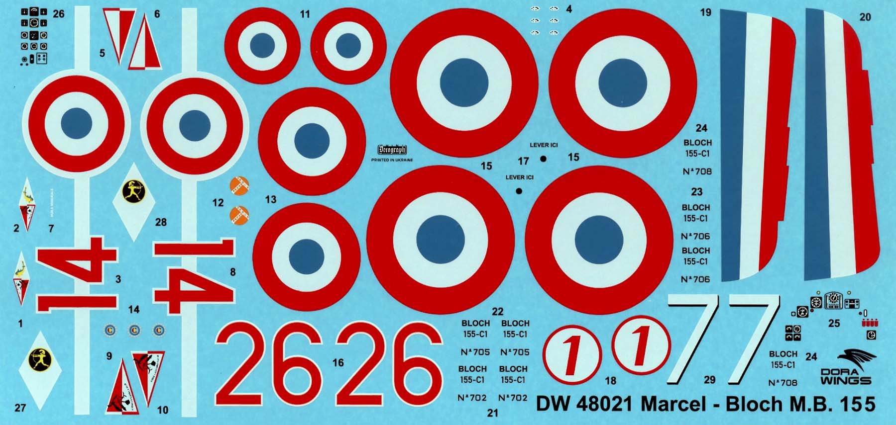 Dora Wings 48021 1/48 Marcel Bloch MB.155C.1 Parts Image 10