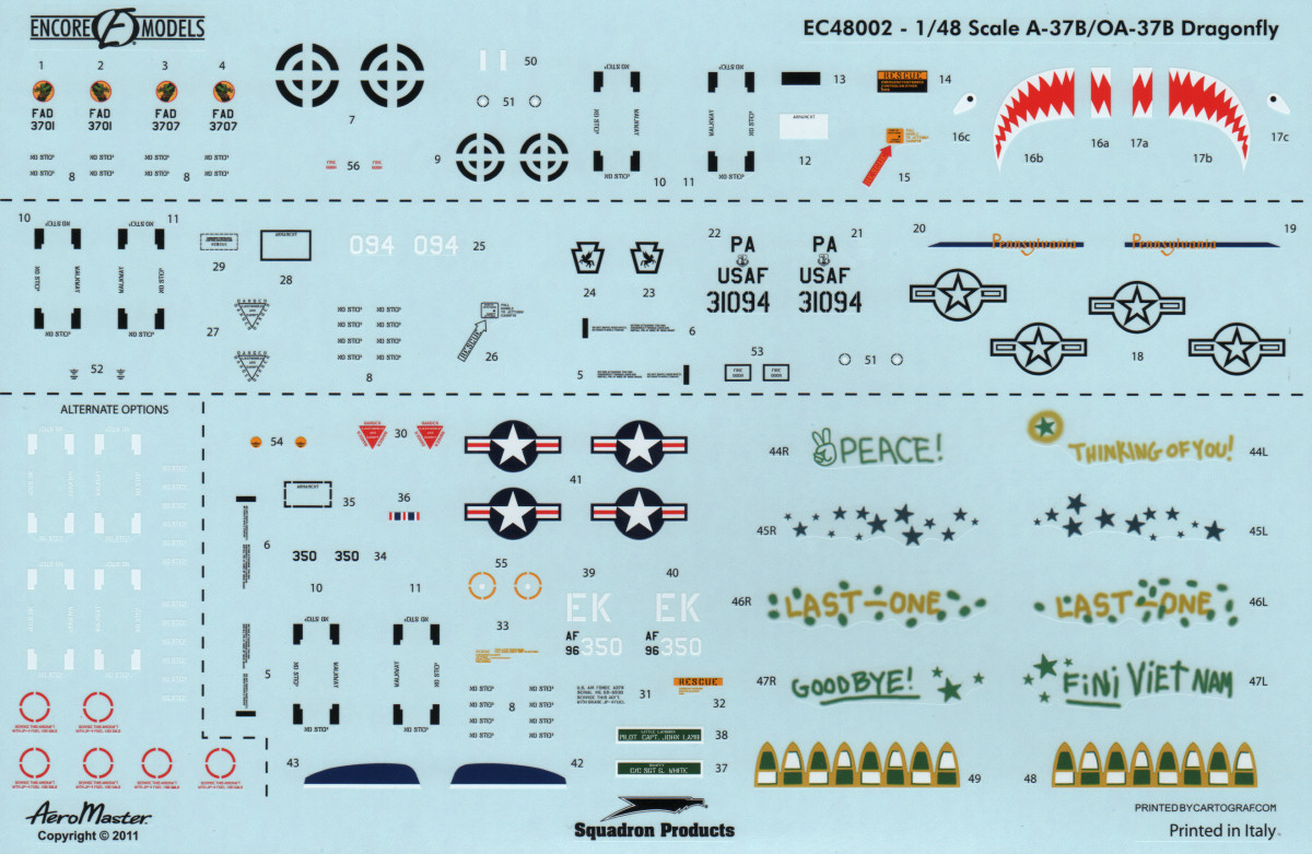 Encore Models 48002 1/48 A-37B/OA-37B Dragonfly Parts Image 05