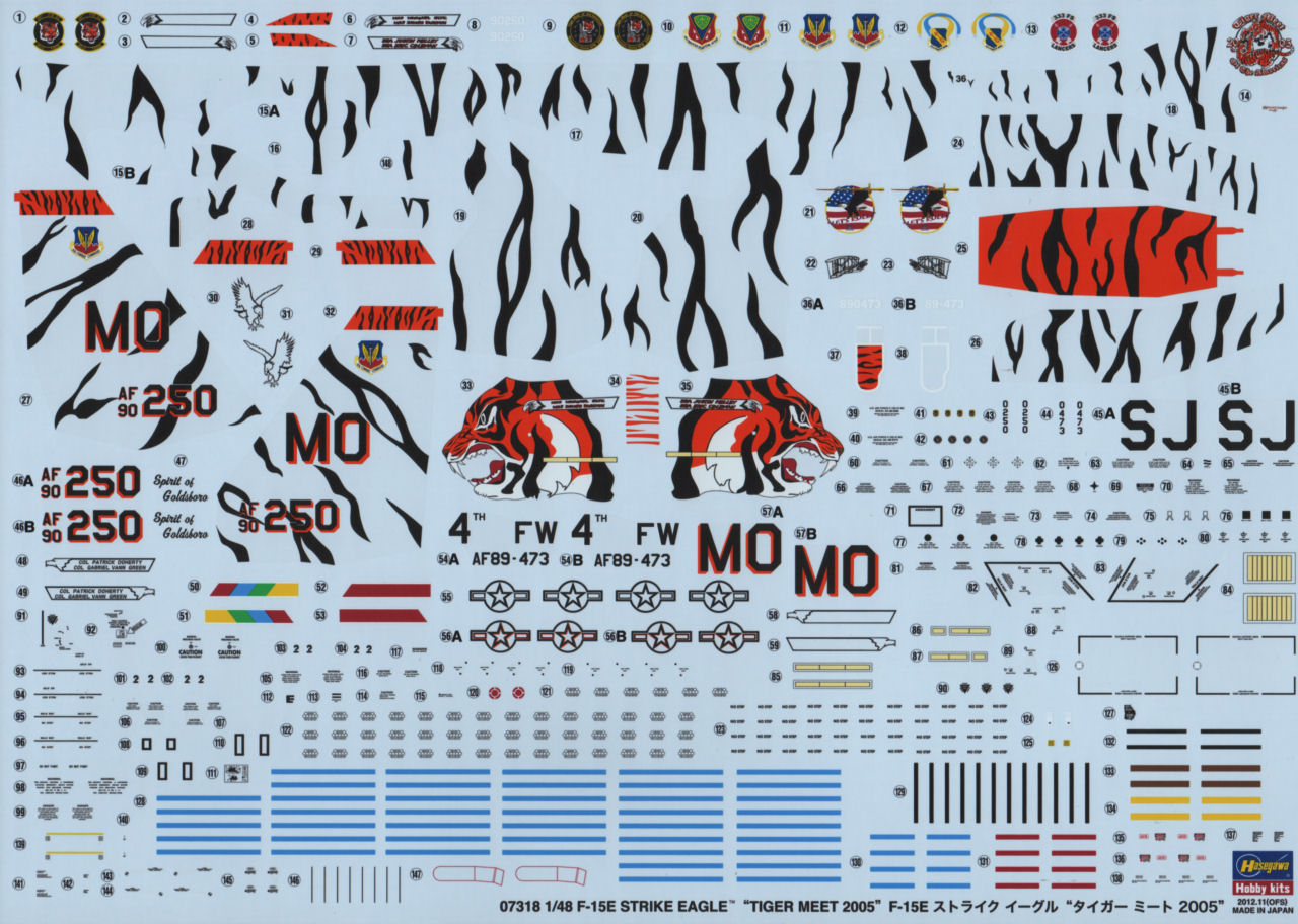 Hasegawa 07318 1/48 F-15E Strike Eagle 'Tiger Meet 2005' Kit First Look Image 07