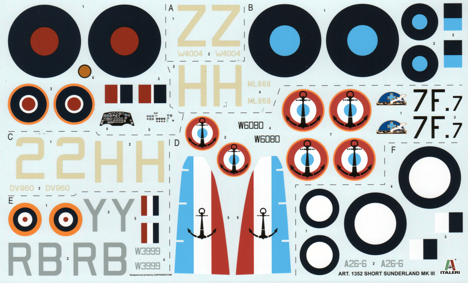 Italeri 1352 1/72 Sunderland Mk.III Parts Image 05