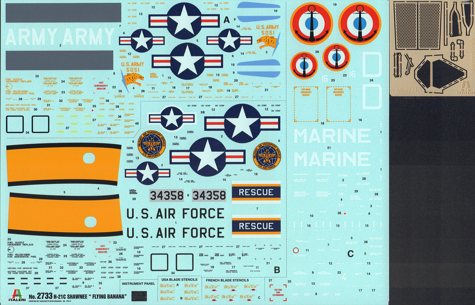 Italeri 2733 1/48 H-21C Shawnee Parts Image 05