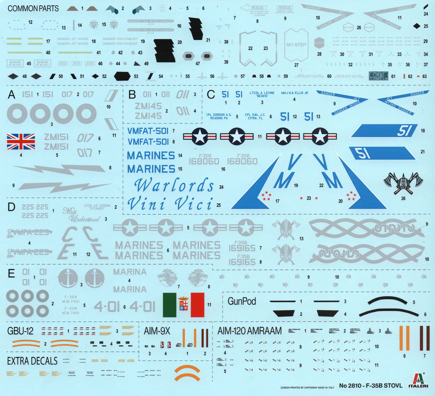 Italeri 2810 1/48 F-35B Lightning II Parts Image 04