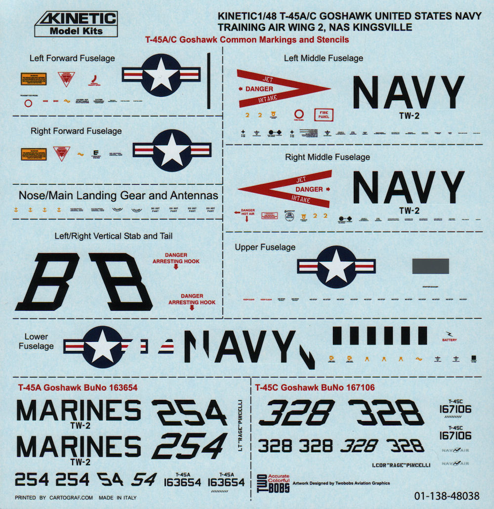 Kinetic 48038 1/48 T-45 Goshawk Parts Image 05