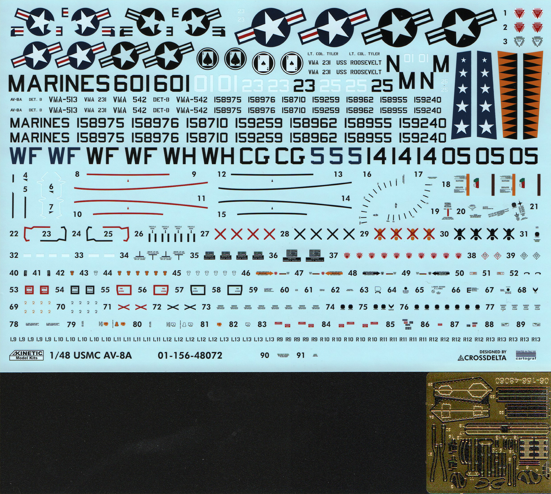 Kinetic 48072 1/48 AV-8A Harrier Parts Image 07