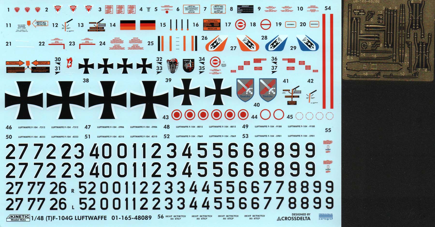 Kinetic 48089 1/48 TF-104G/F-104G Starfighter Parts Image 06