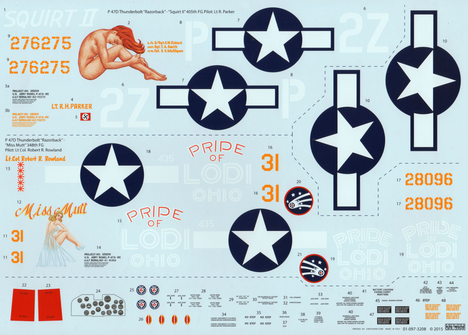 Kinetic K3208 1/24 P-47D Razorback Thunderbolt Parts Image 10