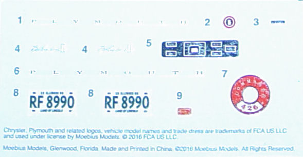 Moebius Models 1218 1/25 1965 Plymouth Belvedere First Look Parts Image 07