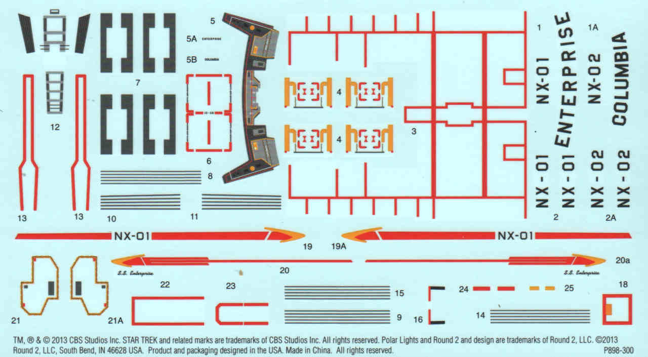 Polar Lights 0898 1/1000 Enterprise NX-01 Refit Parts Image 04