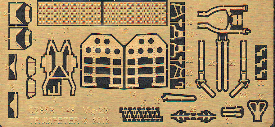 Trumpeter 02853 1/48 MiG-23M Flogger B Parts Image 07