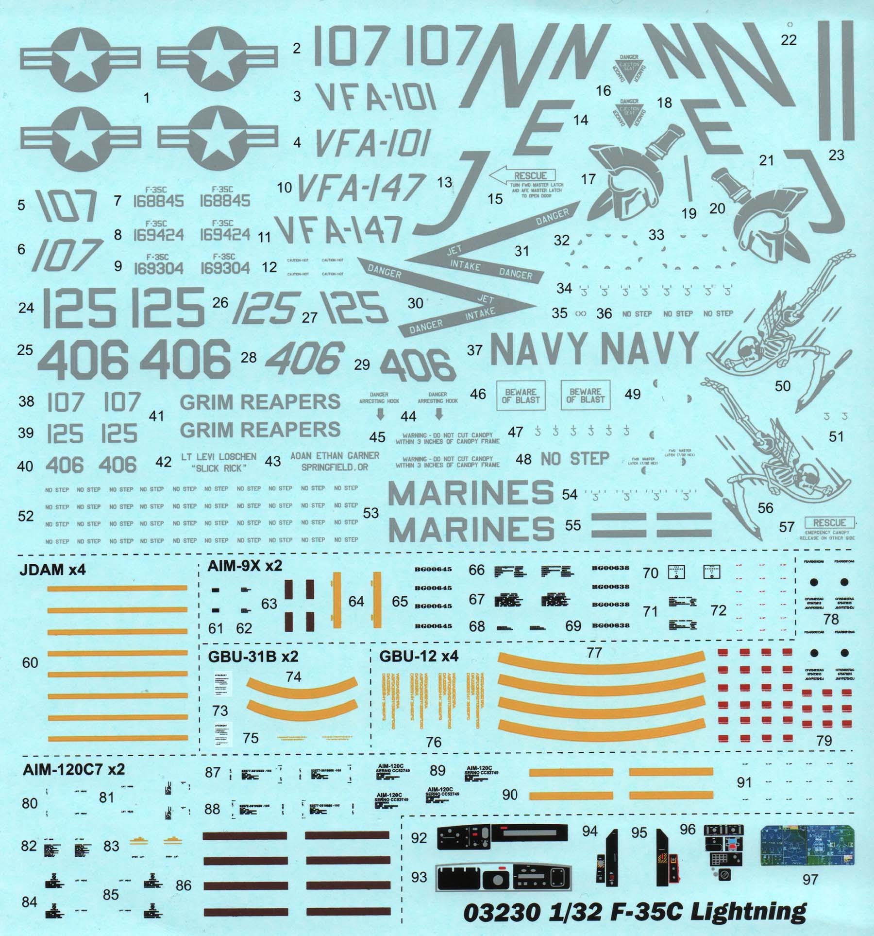 Trumpeter 03230 1/32 F-35C Lightning II Parts Image 09